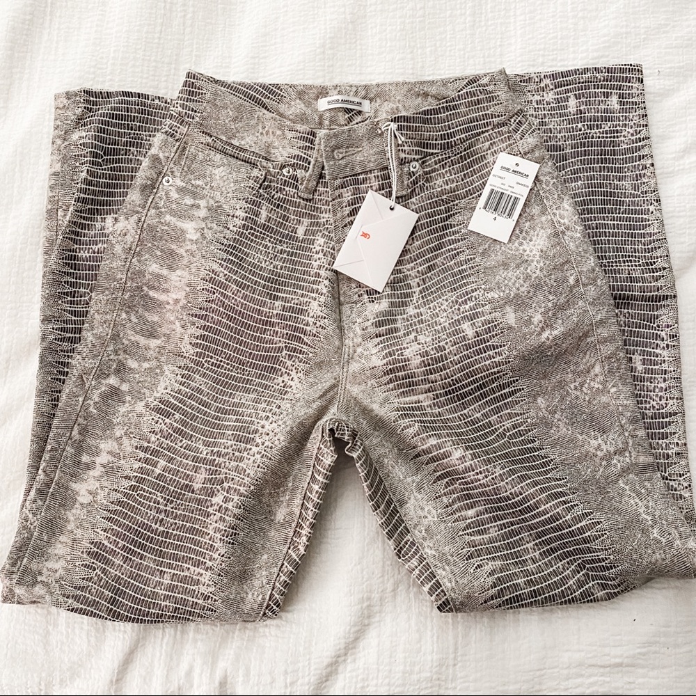 GOOD AMERICAN - Good Straight Snake Ankle Pants